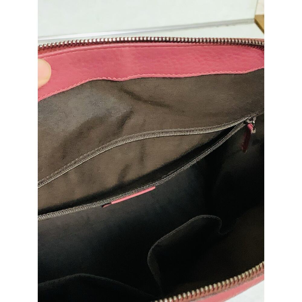 Gucci #341503 Convertible Dome Pebbled Leather Burgundy 2way Tote Bag with Charm - Picture 9 of 11